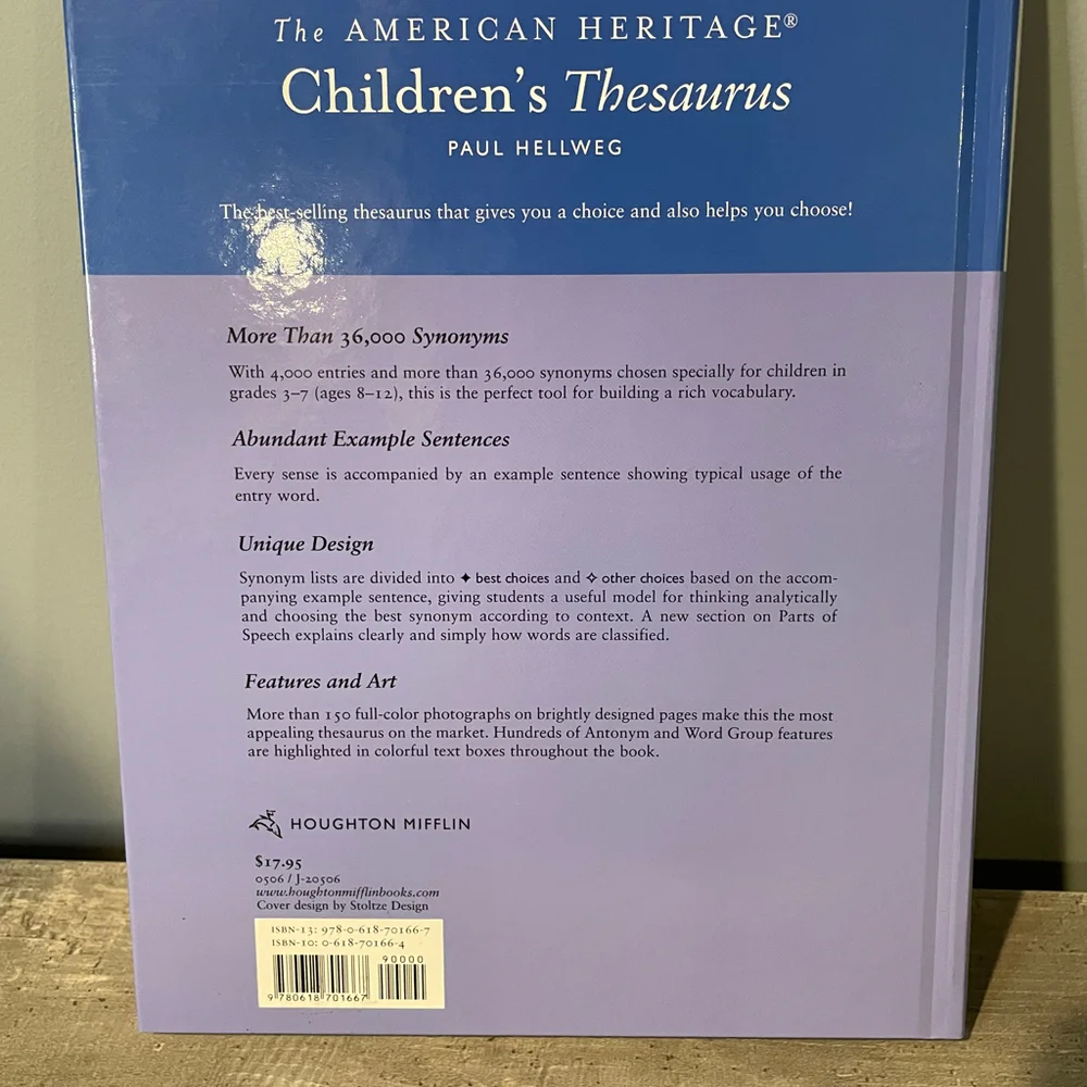 Vintage American Heritage Childrens Thesaurus Hard Cover Book